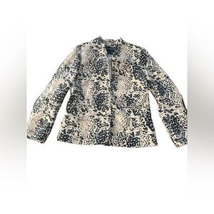 J. CREW black and tan leopard print Going Out cropped blazer jacket size 8